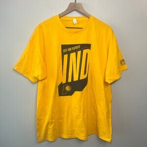 Fruit of the Loom Indiana Pacers 2024 NBA Playoffs T-shirt Gold Size X-Large